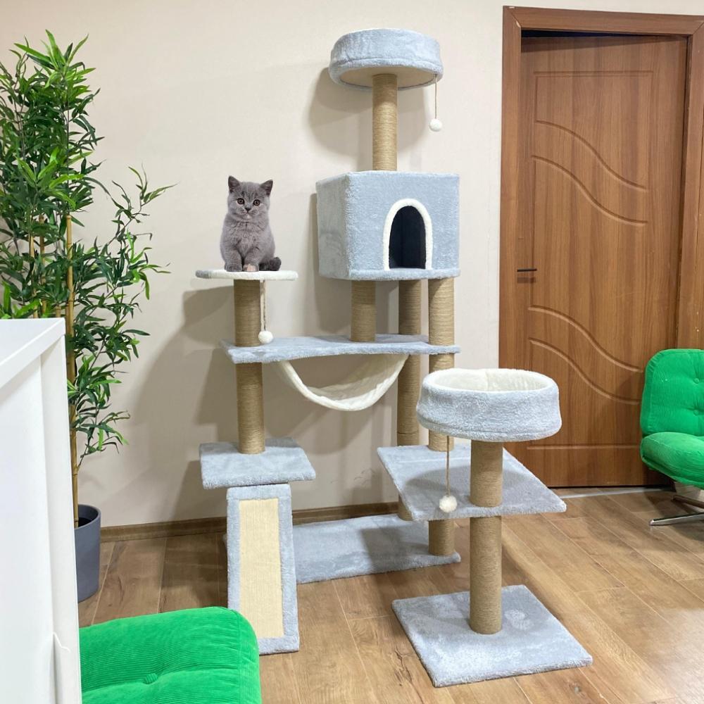 Nursoft Hamaklı Minder ve Balık Stepli Kedi Tırmalam Evi NRS-005