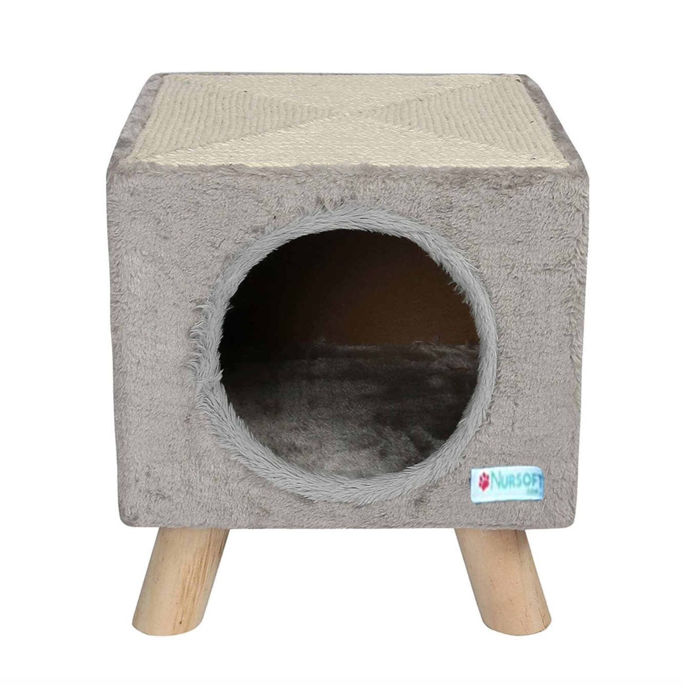 Nursoft Ahşap Ayaklı Yuvalı Kedi Tırmalaması NR-0037