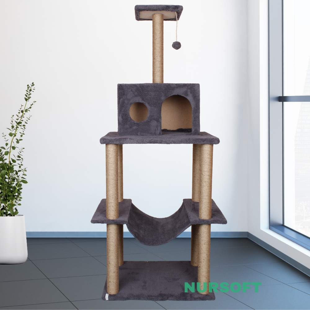 Nursoft Zooplus Tower Xxl Kedi Tırmalama Ve Oyun Evi Platformu 