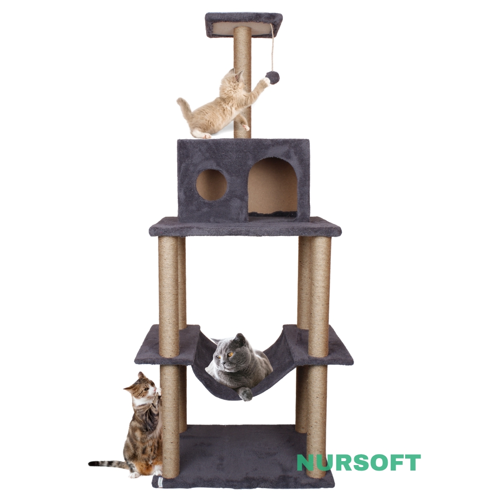 Nursoft Zooplus Tower Xxl Kedi Tırmalama Ve Oyun Evi Platformu 