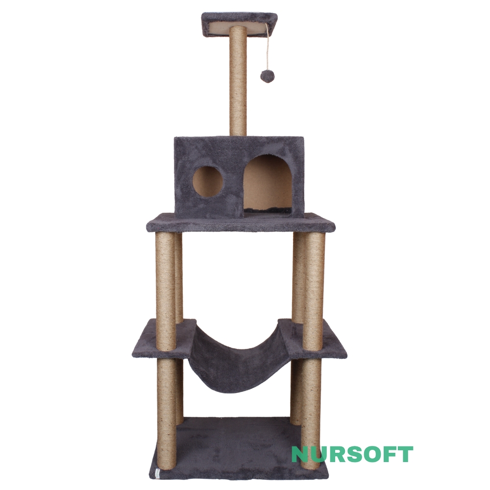 Nursoft Zooplus Tower Xxl Kedi Tırmalama Ve Oyun Evi Platformu 