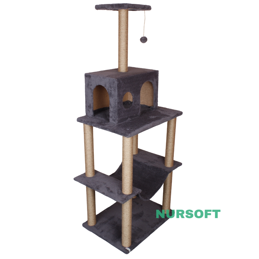 Nursoft Zooplus Tower Xxl Kedi Tırmalama Ve Oyun Evi Platformu 