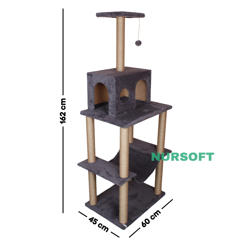 Nursoft Zooplus Tower Xxl Kedi Tırmalama Ve Oyun Evi Platformu 