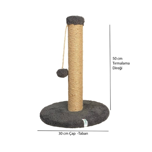 Nursoft Yuvarlak Ponponlu Kedi Tırmalama Direği 52 cm