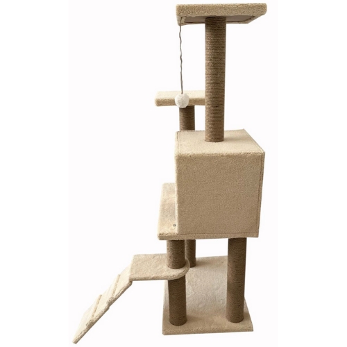 Nursoft B-08 Kedi Tırmalama Kedi Evi Ve Kedi Oyun Evi - Bej NRS-B08