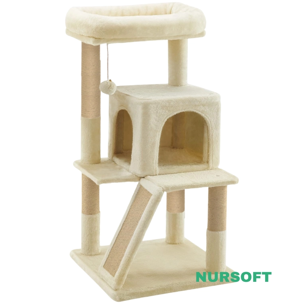 Nursoft Teraslı Dekoratif Kedi Tırmalama Evi