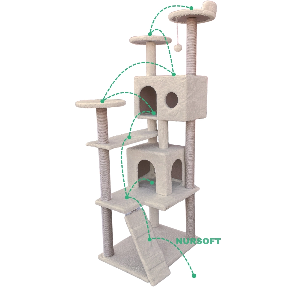 Nursoft Kule Kedi Evi Tırmalama 