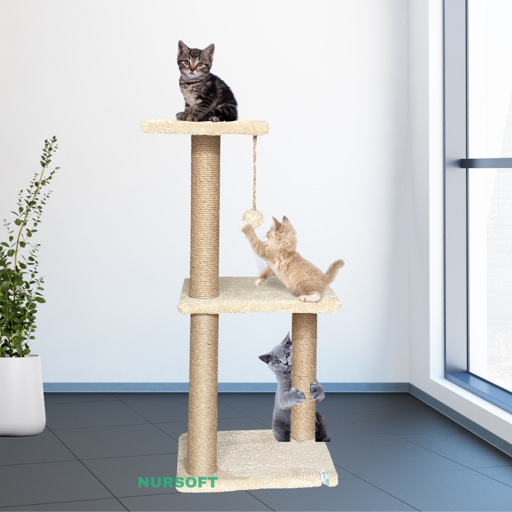 Nursoft Mega Boy Step Kedi Tırmalama Tahtası Bej