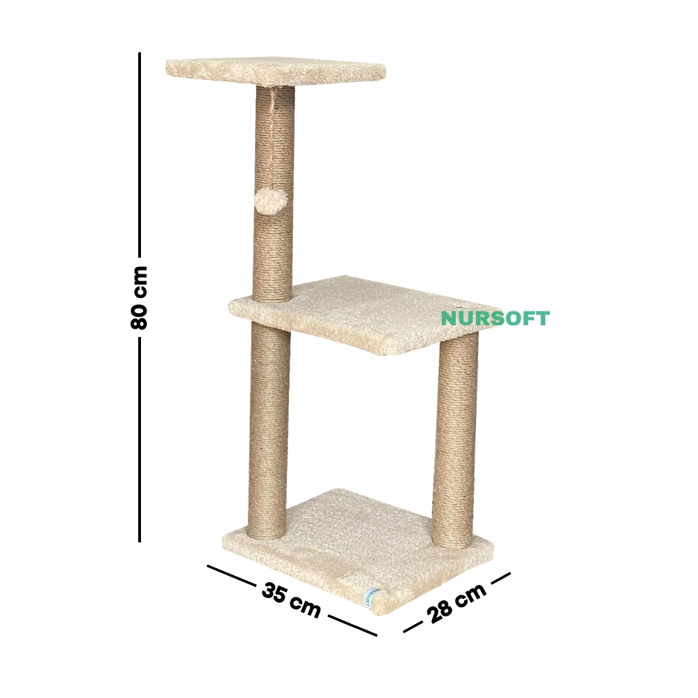 Nursoft Mega Boy Step Kedi Tırmalama Tahtası Bej