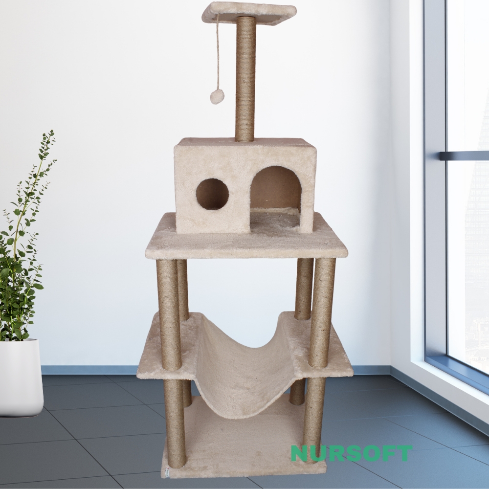 Nursoft Zooplus Tower Xxl Kedi Tırmalama Ve Oyun Evi Platformu 
