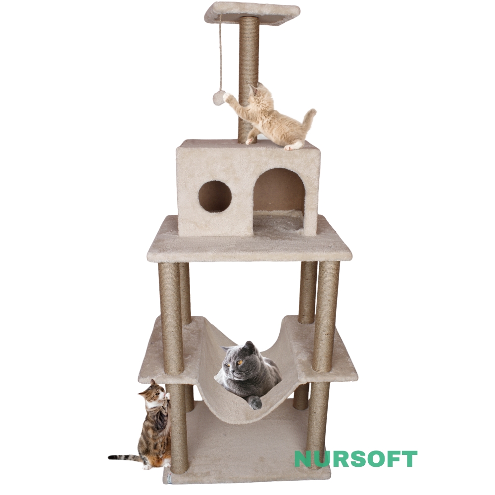 Nursoft Zooplus Tower Xxl Kedi Tırmalama Ve Oyun Evi Platformu 
