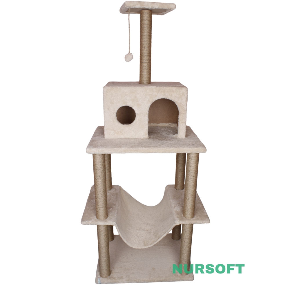 Nursoft Zooplus Tower Xxl Kedi Tırmalama Ve Oyun Evi Platformu 