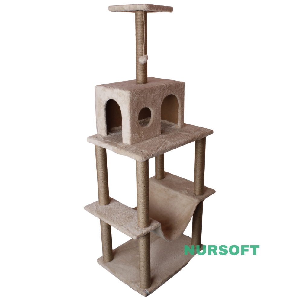 Nursoft Zooplus Tower Xxl Kedi Tırmalama Ve Oyun Evi Platformu 