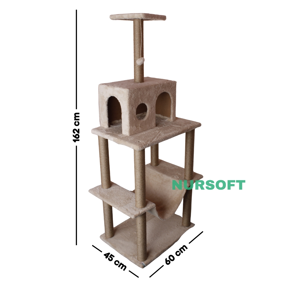 Nursoft Zooplus Tower Xxl Kedi Tırmalama Ve Oyun Evi Platformu 