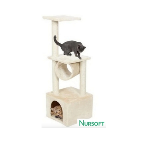 Nursoft Tünelli Kedi Tırmalama Evi Platform Nr-0087