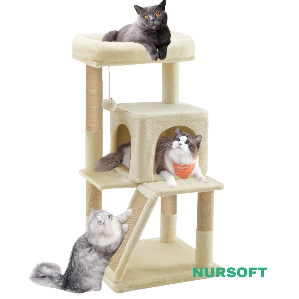 Nursoft Teraslı Dekoratif Kedi Tırmalama Evi