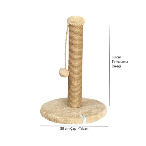 Nursoft Yuvarlak Ponponlu Kedi Tırmalama Direği 52 cm