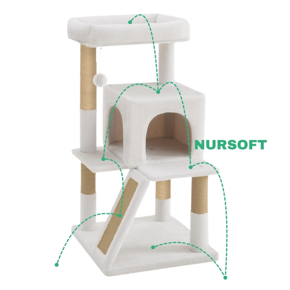 Nursoft Teraslı Dekoratif Kedi Tırmalama Evi