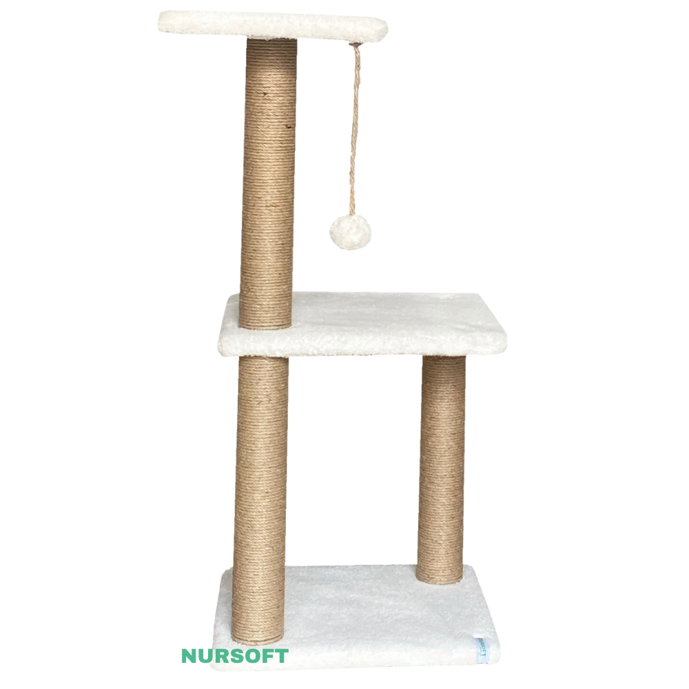 Nursoft Mega Boy Step Kedi Tırmalama Tahtası Beyaz