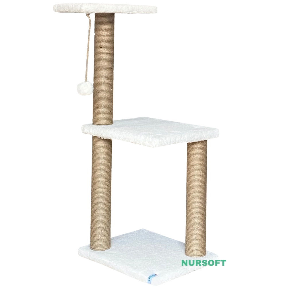 Nursoft Mega Boy Step Kedi Tırmalama Tahtası Beyaz