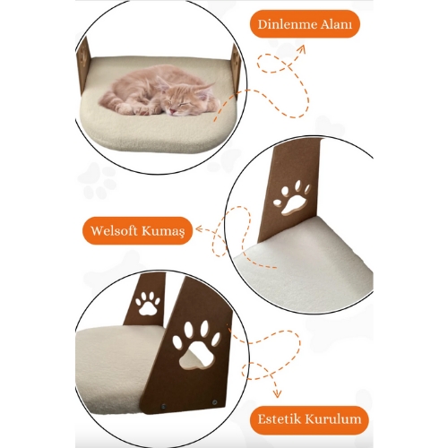 Nursoft Kalorifer Petek Radyatöre Kolay Asılabilen Kedi Köpek Yatağı Peluş