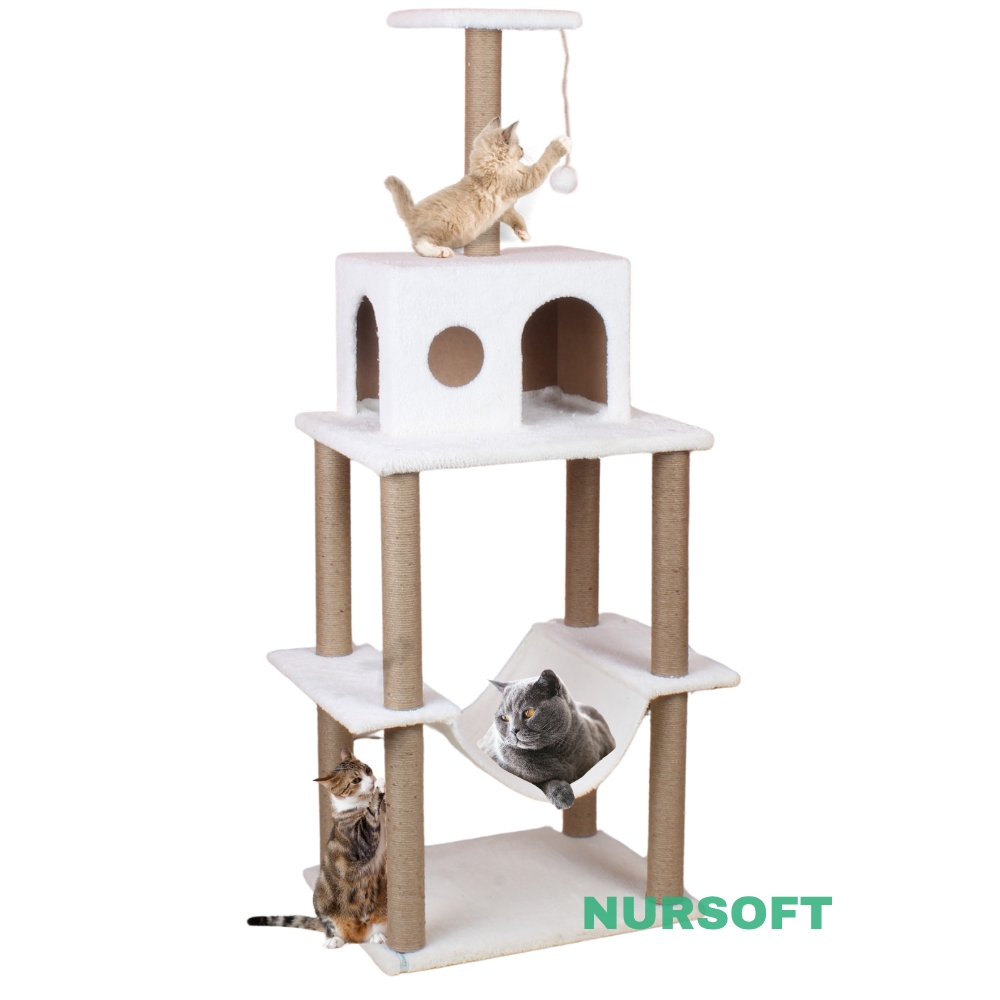 Nursoft Zooplus Tower Xxl Kedi Tırmalama Ve Oyun Evi Platformu 