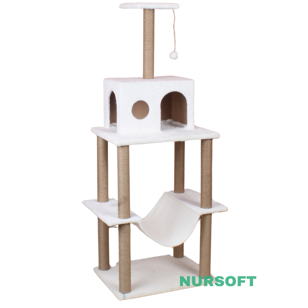 Nursoft Zooplus Tower Xxl Kedi Tırmalama Ve Oyun Evi Platformu 