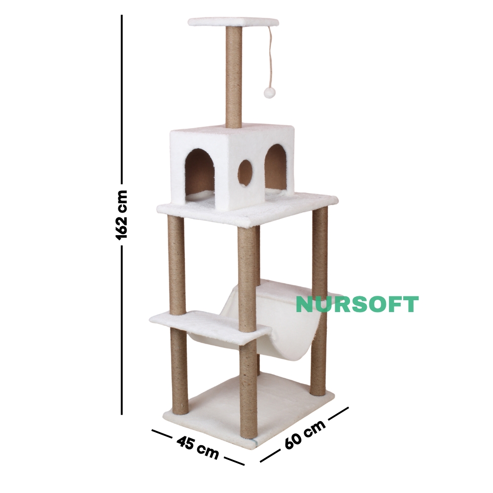 Nursoft Zooplus Tower Xxl Kedi Tırmalama Ve Oyun Evi Platformu 