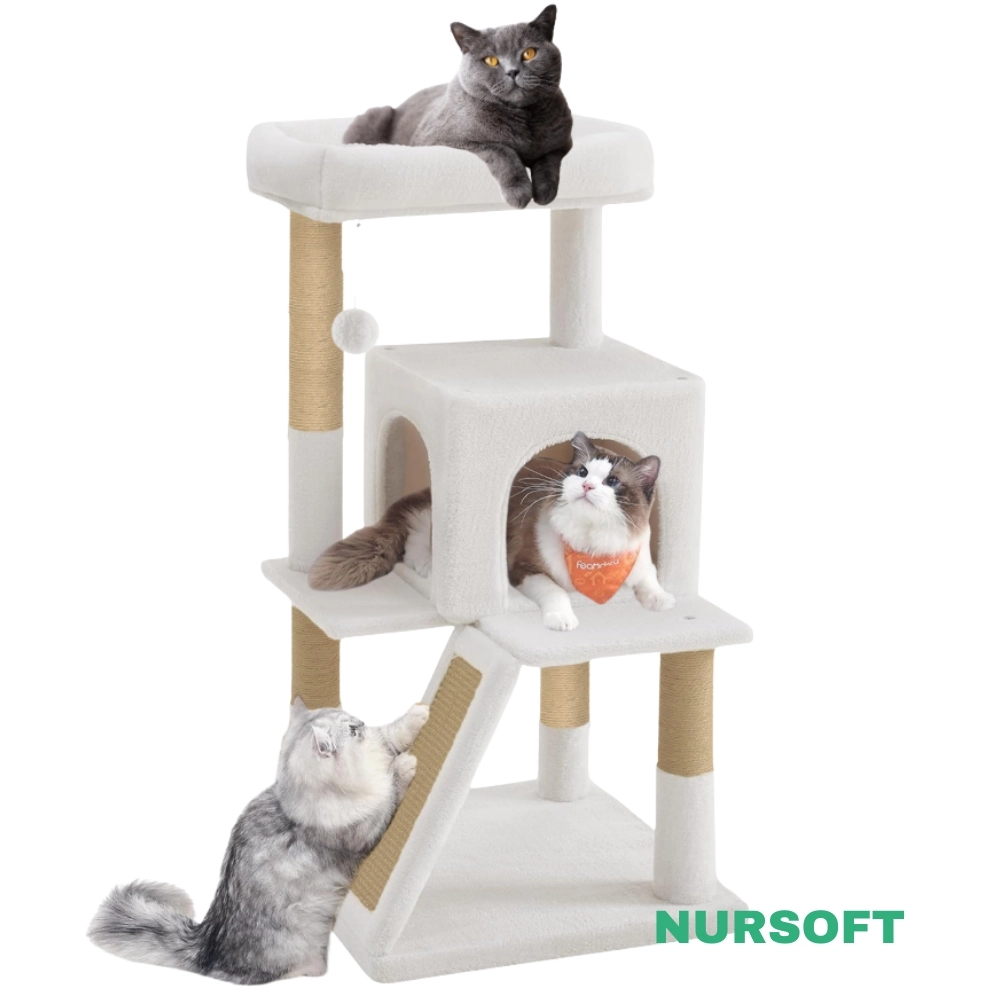 Nursoft Teraslı Dekoratif Kedi Tırmalama Evi