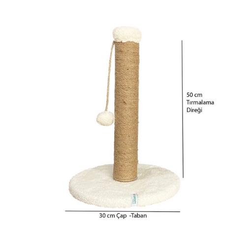 Nursoft Yuvarlak Ponponlu Kedi Tırmalama Direği 52 cm