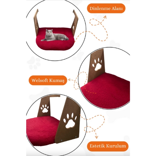Nursoft Kalorifer Petek Radyatöre Kolay Asılabilen Kedi Köpek Yatağı Peluş