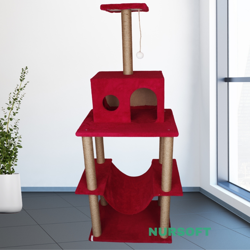 Nursoft Zooplus Tower Xxl Kedi Tırmalama Ve Oyun Evi Platformu 