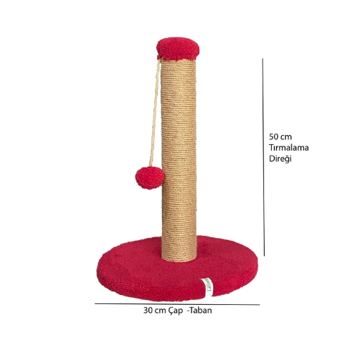 Nursoft Yuvarlak Ponponlu Kedi Tırmalama Direği 52 cm