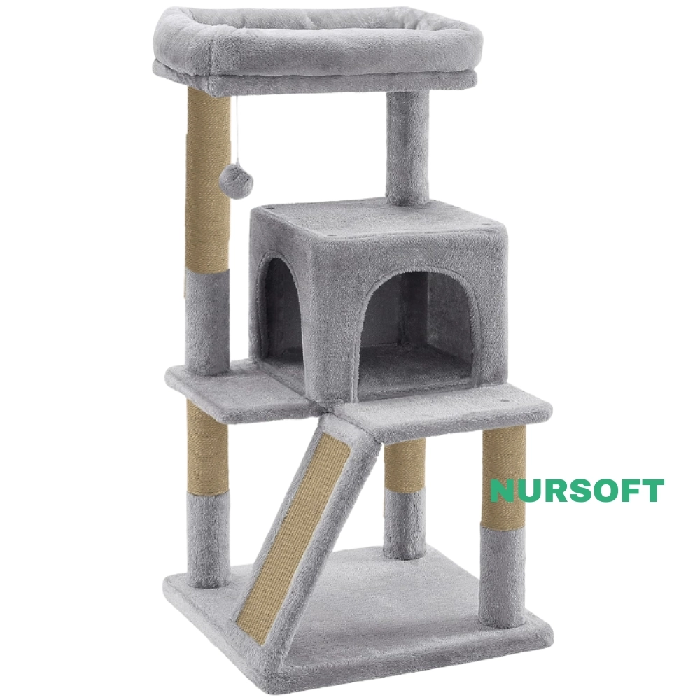 Nursoft Teraslı Dekoratif Kedi Tırmalama Evi