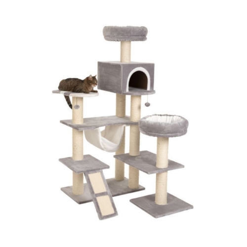 Nursoft Hamaklı Minder ve Balık Stepli Kedi Tırmalam Evi NRS-005