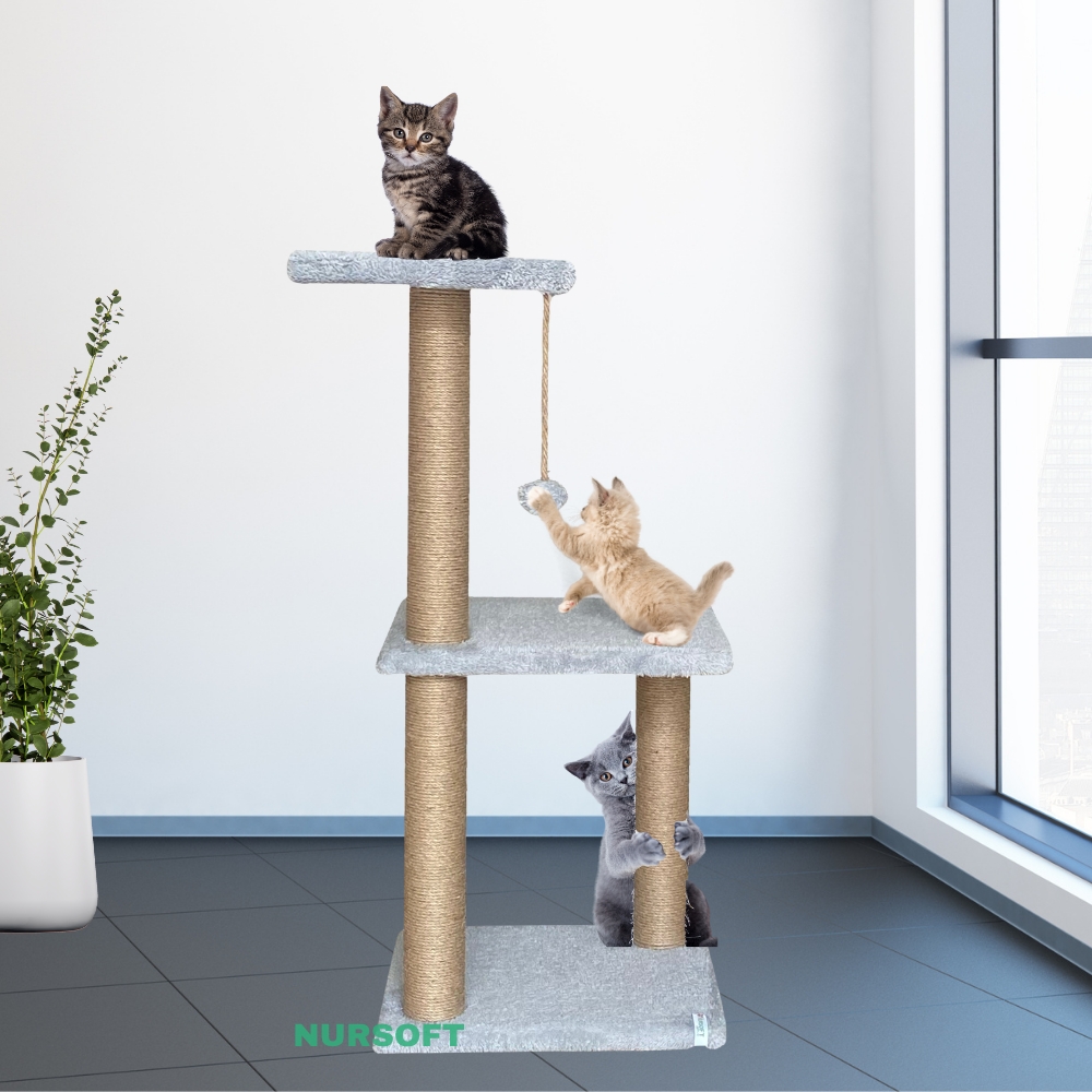 Nursoft Mega Boy Step Kedi Tırmalama Tahtası Gri