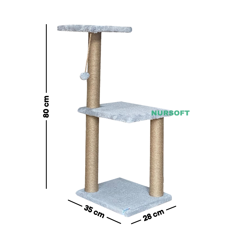 Nursoft Mega Boy Step Kedi Tırmalama Tahtası Gri