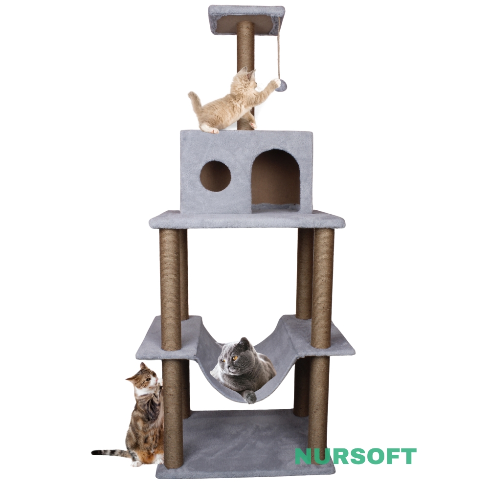 Nursoft Zooplus Tower Xxl Kedi Tırmalama Ve Oyun Evi Platformu 