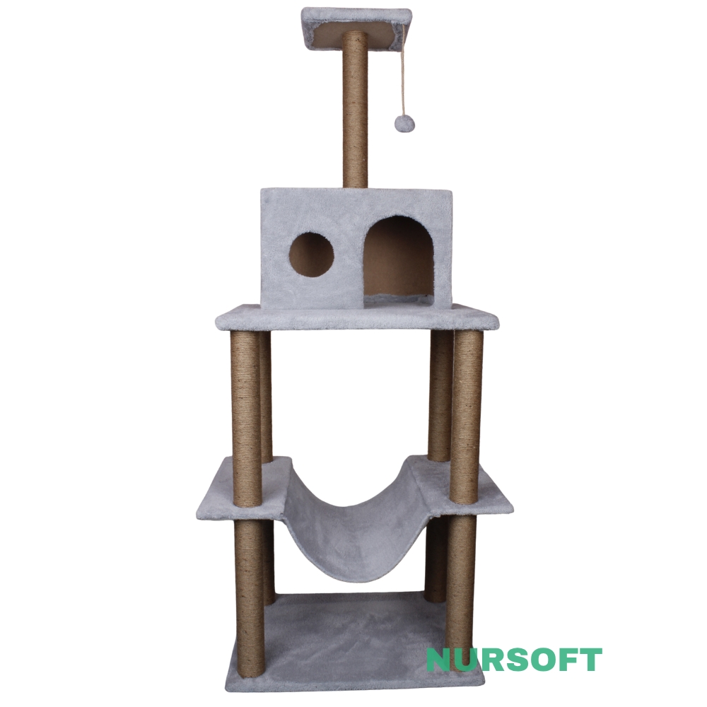 Nursoft Zooplus Tower Xxl Kedi Tırmalama Ve Oyun Evi Platformu 