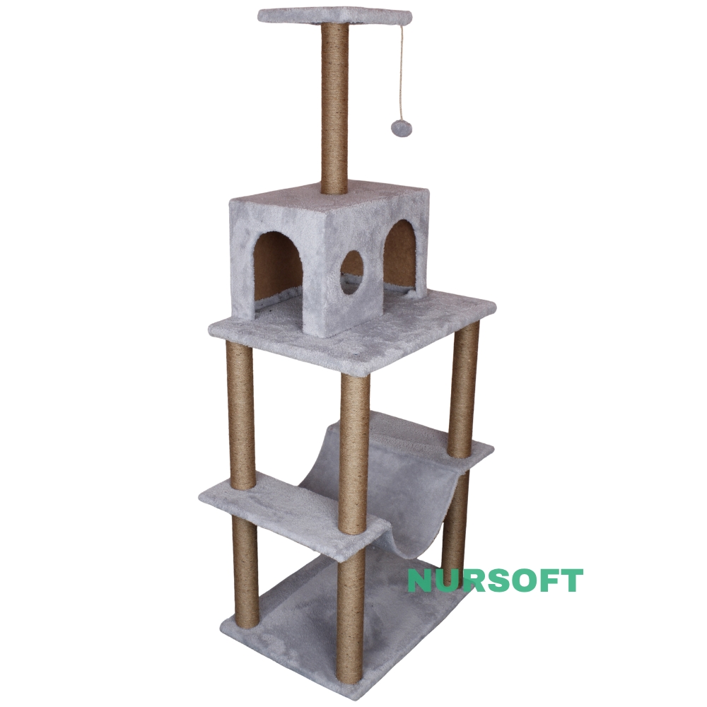 Nursoft Zooplus Tower Xxl Kedi Tırmalama Ve Oyun Evi Platformu 
