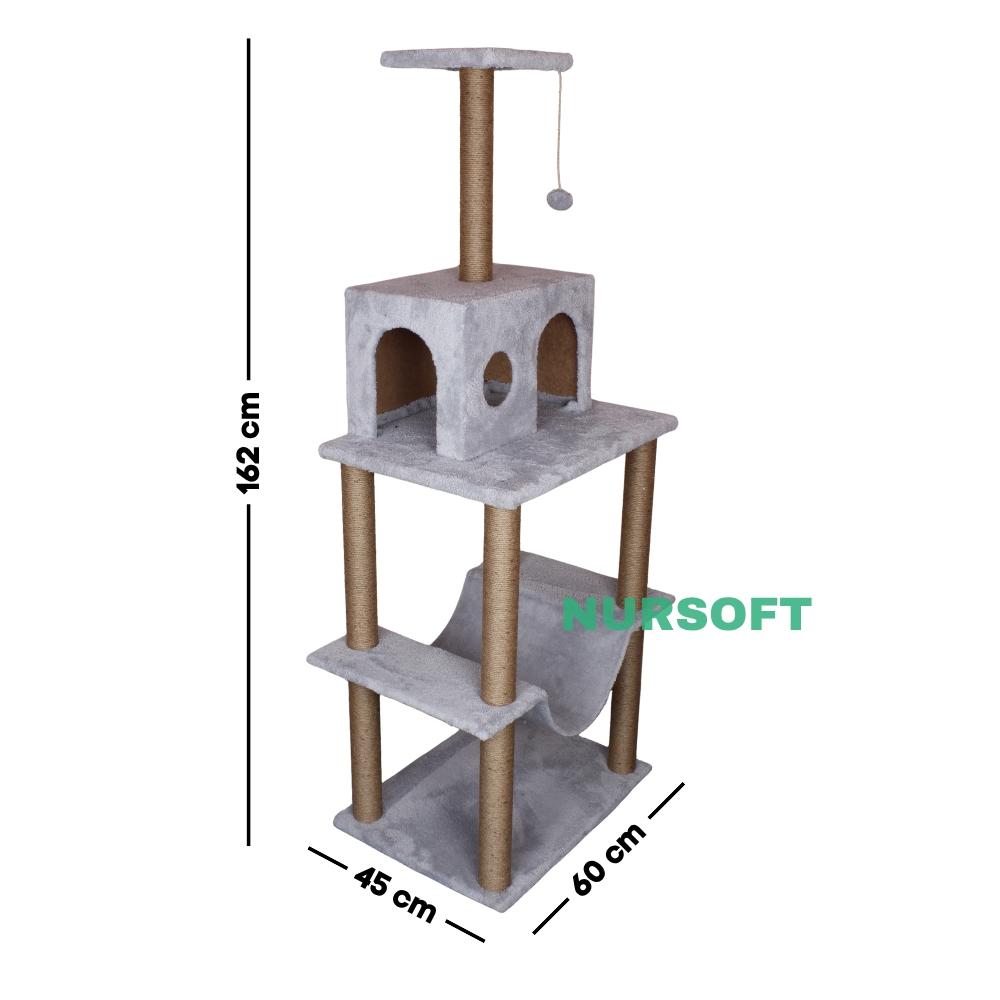 Nursoft Zooplus Tower Xxl Kedi Tırmalama Ve Oyun Evi Platformu 