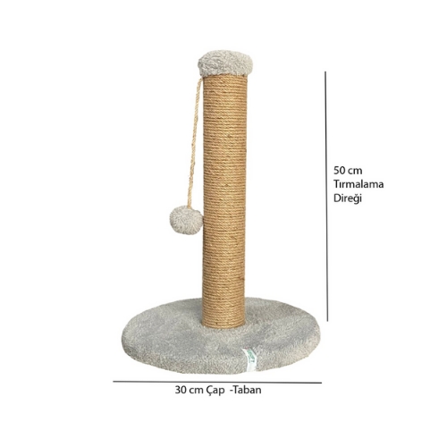 Nursoft Yuvarlak Ponponlu Kedi Tırmalama Direği 52 cm