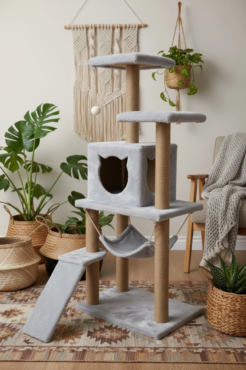 Nursoft Kedi Tırmalama Platformlu S9 Gri