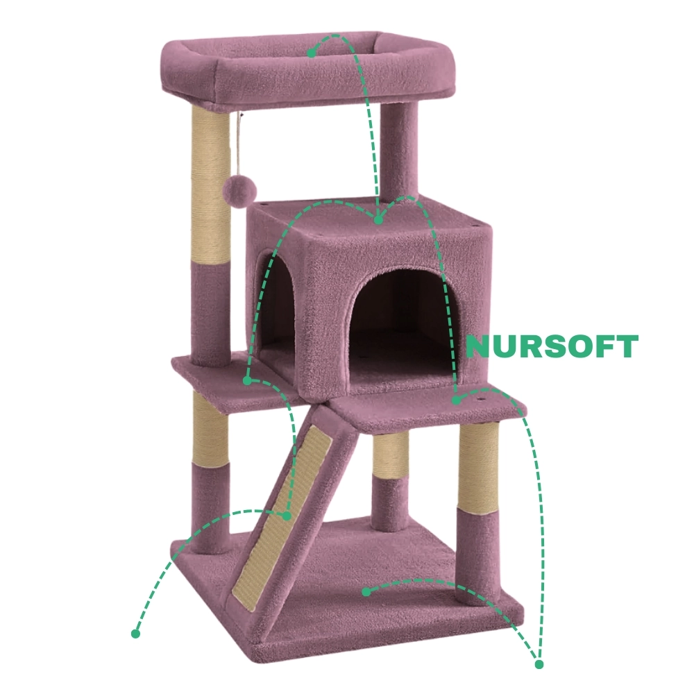 Nursoft Teraslı Dekoratif Kedi Tırmalama Evi
