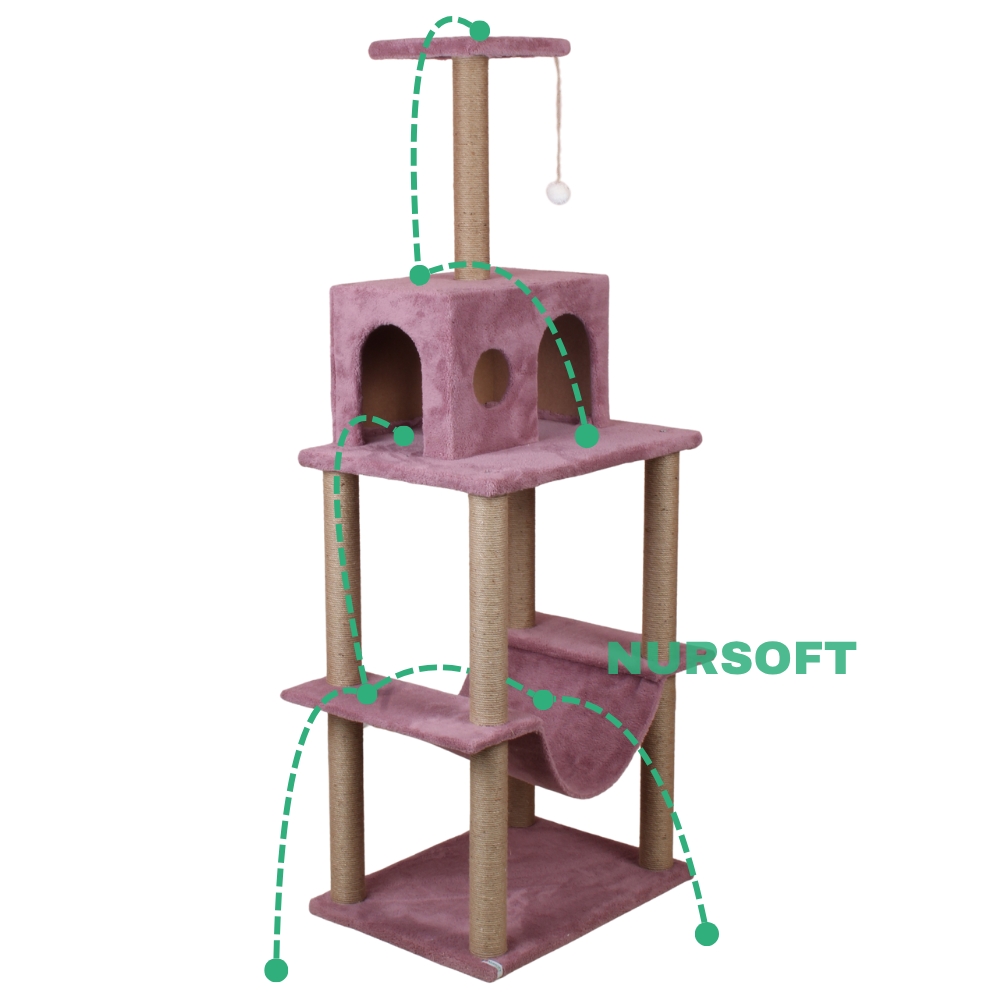 Nursoft Zooplus Tower Xxl Kedi Tırmalama Ve Oyun Evi Platformu