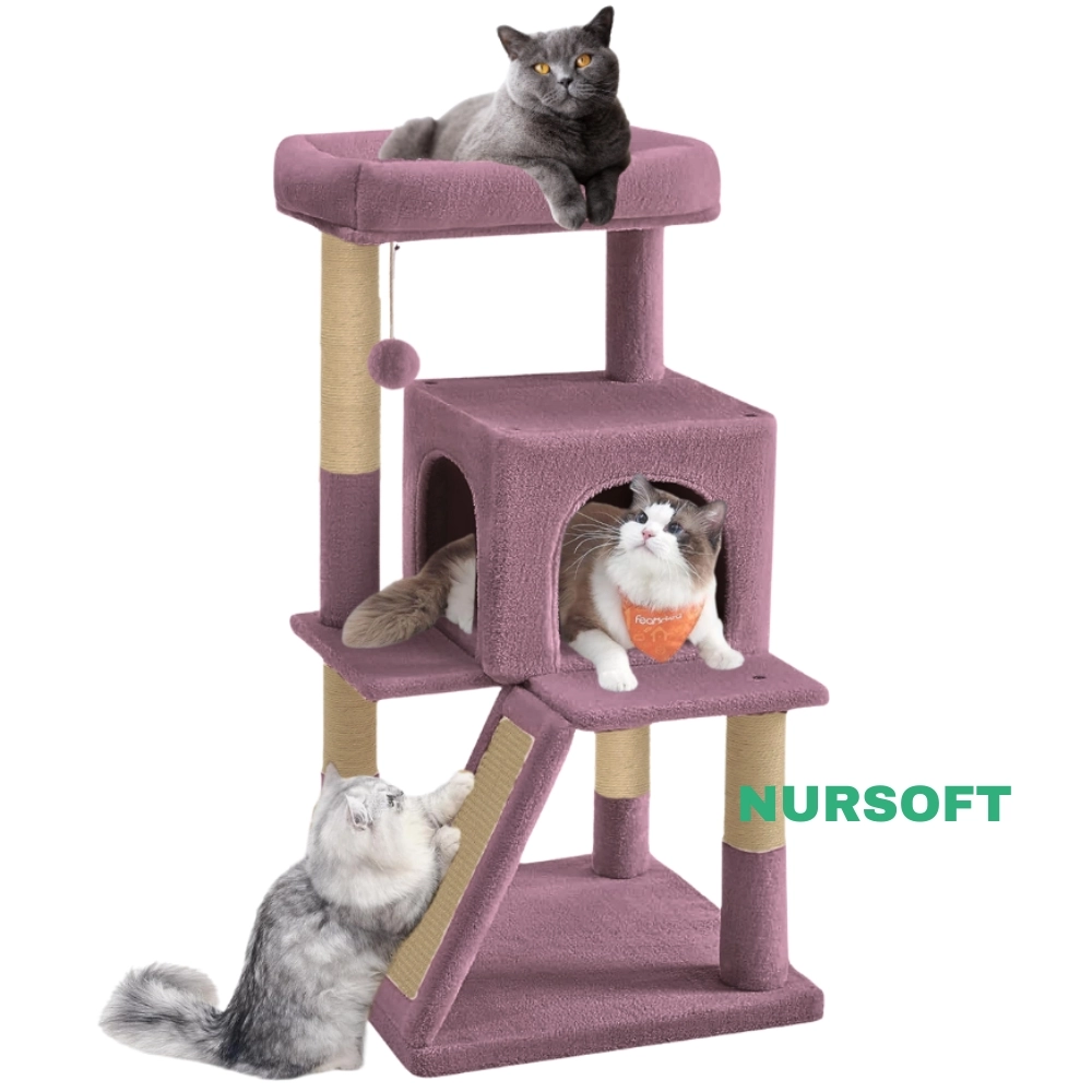Nursoft Teraslı Dekoratif Kedi Tırmalama Evi