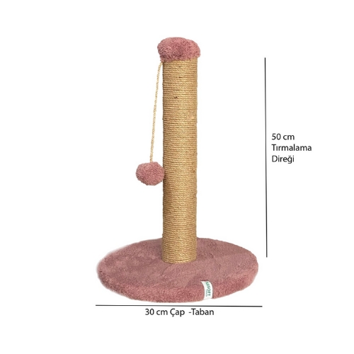 Nursoft Yuvarlak Ponponlu Kedi Tırmalama Direği 52 cm