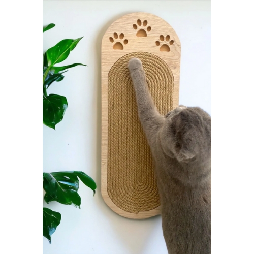 Patili Duvara Monte Edilebilir Ahşap Kedi Tırmalama Tahtası