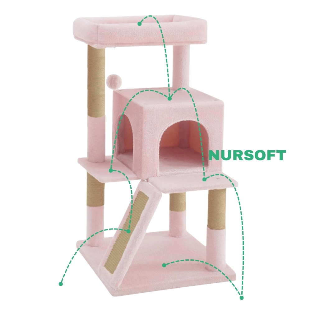 Nursoft Teraslı Dekoratif Kedi Tırmalama Evi