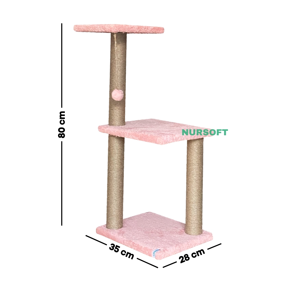 Nursoft Mega Boy Step Kedi Tırmalama Tahtası Toz Pembe